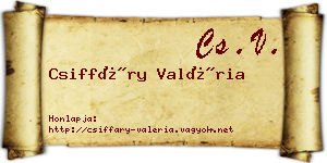 Csiffáry Valéria névjegykártya